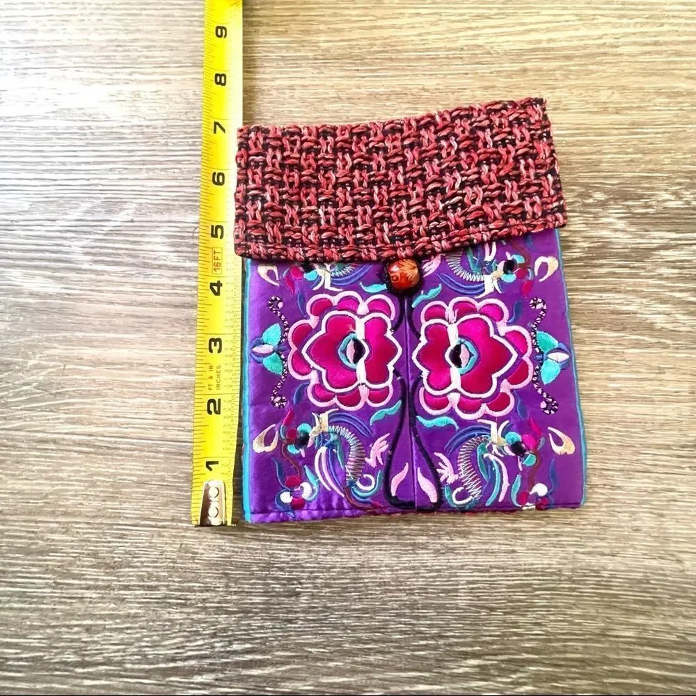 Embroidered crossbody bag